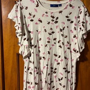 Apt. 9 Pink and Brown Floral Top